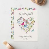 魔法のユニコーンの子供たち バレンタインデー ノートカード (正面/裏面インサイチュ)