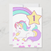 魔法のユニコーンの子供の誕生日の招待 招待状 (裏面)