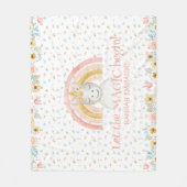 魔法のユニコーンの子供部屋の装飾の水彩画の虹 フリースブランケット (正面)