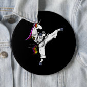 魔法のユニコーンの忍者の空手のおもしろいな武道 缶バッジ (インサイチュ)