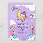 魔法のユニコーンの感謝の気持ちを込めた誕生日プレゼント（第2弾） サンキューカード (正面/裏面)