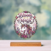 魔法のユニコーンの花咲く姿 白背景POD対応 アクリルサイン (ニュートラル)