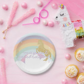 魔法のユニコーンの虹の誕生日のプレート ペーパープレート (パーティー)