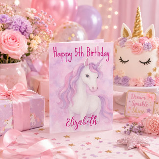 魔法のユニコーンの誕生日おめでとう カード
