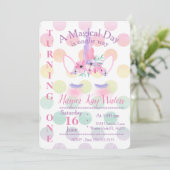 魔法のユニコーンの誕生日の招待状 招待状 (スタンド正面)