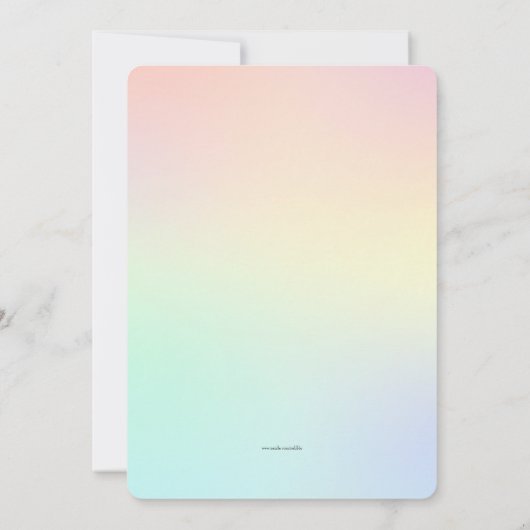 魔法のユニコーンの誕生日の招待状 招待状 (裏面)