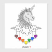 魔法のユニコーンイラストデザインアート シール (シート)