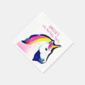 魔法のユニコーンウィズスターズガール誕生日 スタンダードカクテルナプキン (角)