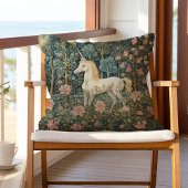 魔法のユニコーンウィリアム・モリス植物林 クッション