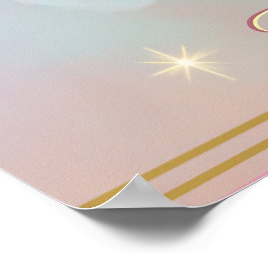 魔法のユニコーンウェルカムサイン | 誕生日パーティー ポスター (角)