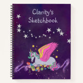 魔法のユニコーンカバー付きスケッチノートブック ノートブック (正面)