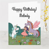 魔法のユニコーンカード カード (黄色い花)