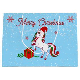 魔法のユニコーンクリスマス ラージペーパーバッグ