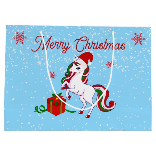 魔法のユニコーンクリスマス ラージペーパーバッグ (裏面)