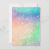 魔法のユニコーンケーキ |ファンタジー水色シャワー 招待状 (裏面)