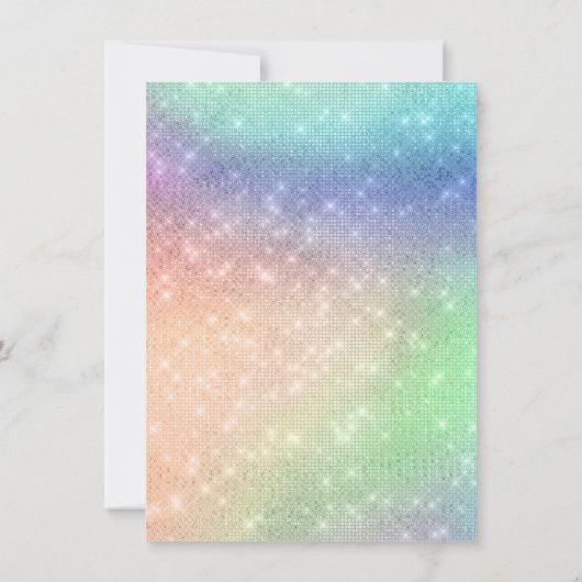 魔法のユニコーンケーキ |ファンタジー水色シャワー 招待状 (裏面)