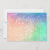 魔法のユニコーンケーキ |ファンタジー水色シャワー 招待状 (裏面)