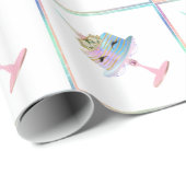 魔法のユニコーンケーキ |ファンタジー水色パーティー ラッピングペーパー (ロールコーナー)