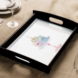 魔法のユニコーンケーキ |ファンタジー水色パーティー 薄葉紙