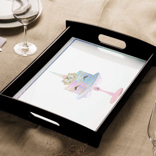 魔法のユニコーンケーキ |ファンタジー水色パーティー 薄葉紙