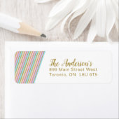 魔法のユニコーンストライプ差出人住所ラベル ラベル (インサイチュ)