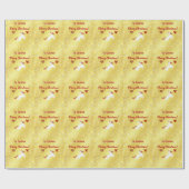 魔法のユニコーンスノーフレーク名メリークリスマスゴールデン ラッピングペーパー (フラット)