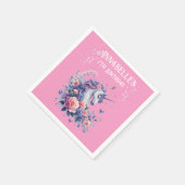 魔法のユニコーンスパープルピンクパープルガール誕生日 スタンダードカクテルナプキン (角)