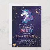 魔法のユニコーンスランバーバースデーパーティーの招待 招待状 (正面)