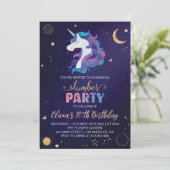 魔法のユニコーンスランバーバースデーパーティーの招待 招待状 (スタンド正面)