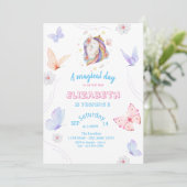 魔法のユニコーンチョウストライプの誕生日 招待状 (スタンド正面)