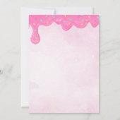 魔法のユニコーンドーナツ甘い4歳の誕生日 招待状 (裏面)