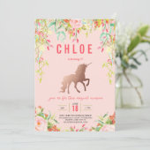 魔法のユニコーンバースデーパーティー招待状 招待状 (スタンド正面)