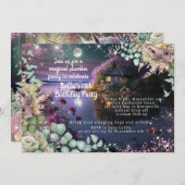 魔法のユニコーンバースデーパーティー招待状 招待状 (正面/裏面)