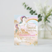 魔法のユニコーンバースデーパーティ招待状 招待状 (スタンド正面)
