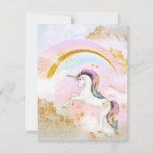 魔法のユニコーンバースデーパーティ招待状 招待状 (裏面)
