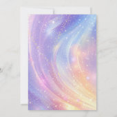 魔法のユニコーンパステル4歳の誕生日パーティー 招待状 (裏面)