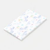 魔法のユニコーンパターンウォーターカラーファンタジーデザイン ポストイット (アングル)