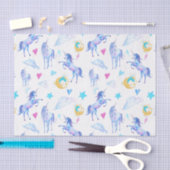 魔法のユニコーンパターンウォーターカラーファンタジーデザイン 薄葉紙 (クラフト)