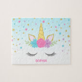 魔法のユニコーンパーソナライズされたの子供 ジグソーパズル (横)