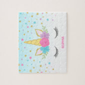 魔法のユニコーンパーソナライズされたの子供 ジグソーパズル (縦)
