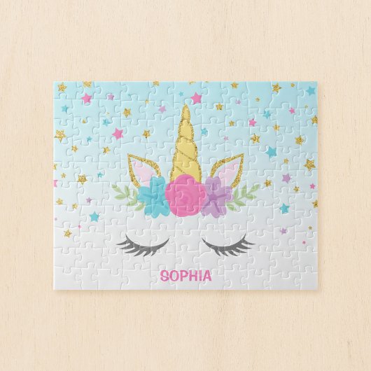魔法のユニコーンパーソナライズされたの子供 ジグソーパズル