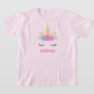 魔法のユニコーンパーソナライズされたガール Tシャツ