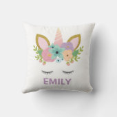 魔法のユニコーンパーソナライズされた名グリッターガーリー クッション (裏面)