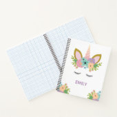 魔法のユニコーンパーソナライズされた名グリッターガーリー ノートブック (内部)