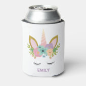 魔法のユニコーンパーソナライズされた名グリッターガーリー 缶クーラー (缶裏面)