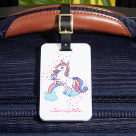 魔法のユニコーンパーソナライズされた虹 ラゲッジタグ