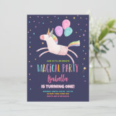 魔法のユニコーンパーティーレインボーガールファーストバースデー 招待状 (スタンド正面)