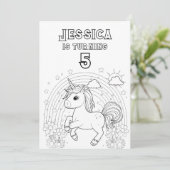 魔法のユニコーンパーティー招待状カラー 招待状 (スタンド正面)