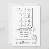 魔法のユニコーンパーティー招待状カラー 招待状 (裏面)