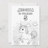 魔法のユニコーンパーティー招待状カラー 招待状 (正面)